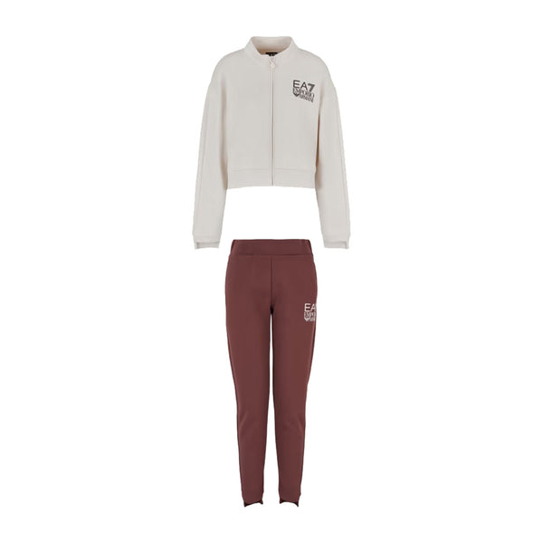EA7 Emporio Armani Tuta sportiva Tuta Donna felpata Visibility Burro cioccolato A24 - EA7 EMPORIO6DTV56TJZUZ - 27BR - XS - Francavilla Moda